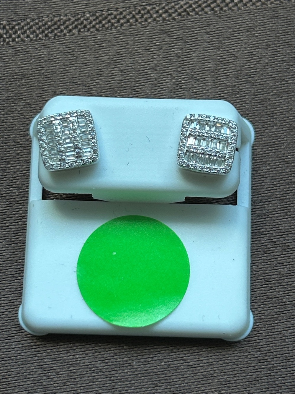 Sterling Silver 925 Stud Earrings with Clear Crystal Tips
